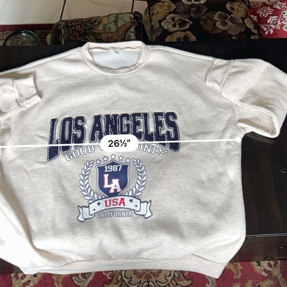 Orange Kiss Patchwork Los Angeles Sweatshirt Unisex - Picture 7 of 9